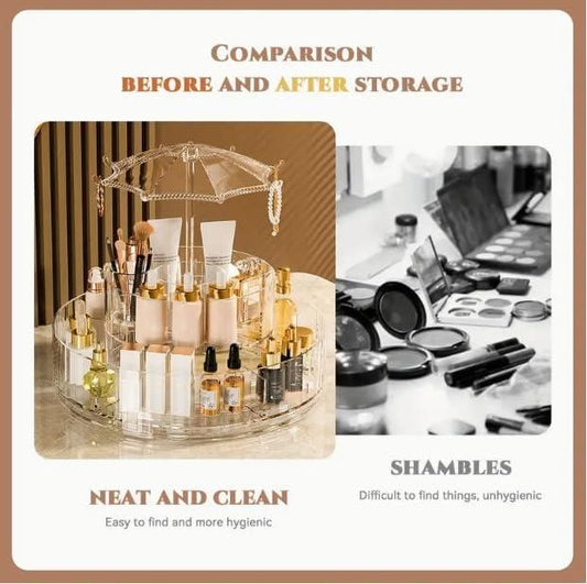 360οΏ½ Umbrella-Shaped Makeup & Skincare Storage Rack